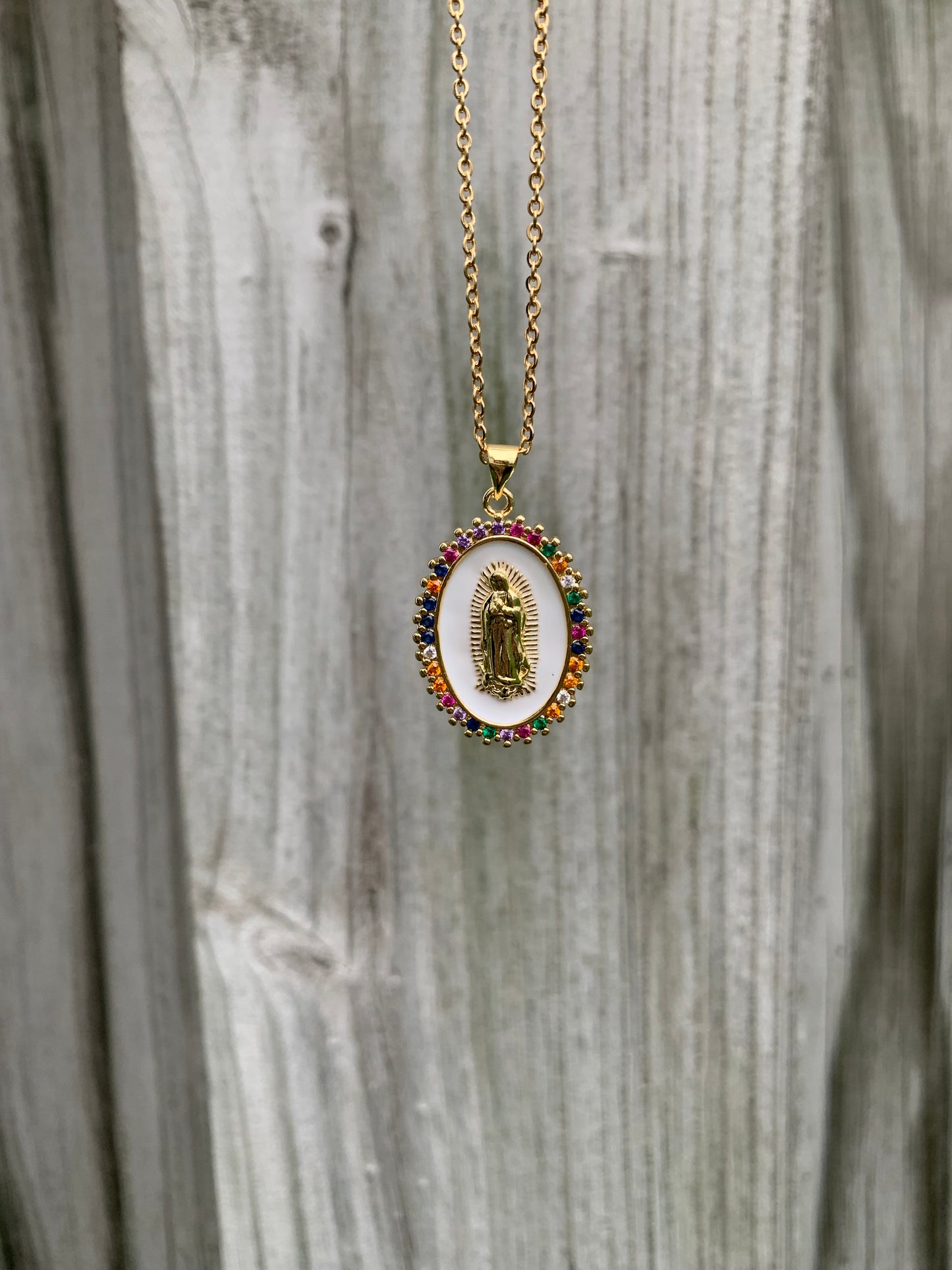 Colorful Virgen Necklace