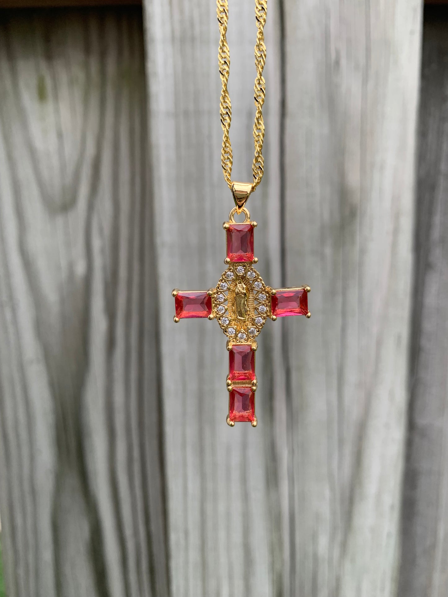 Virgen Cross Necklace