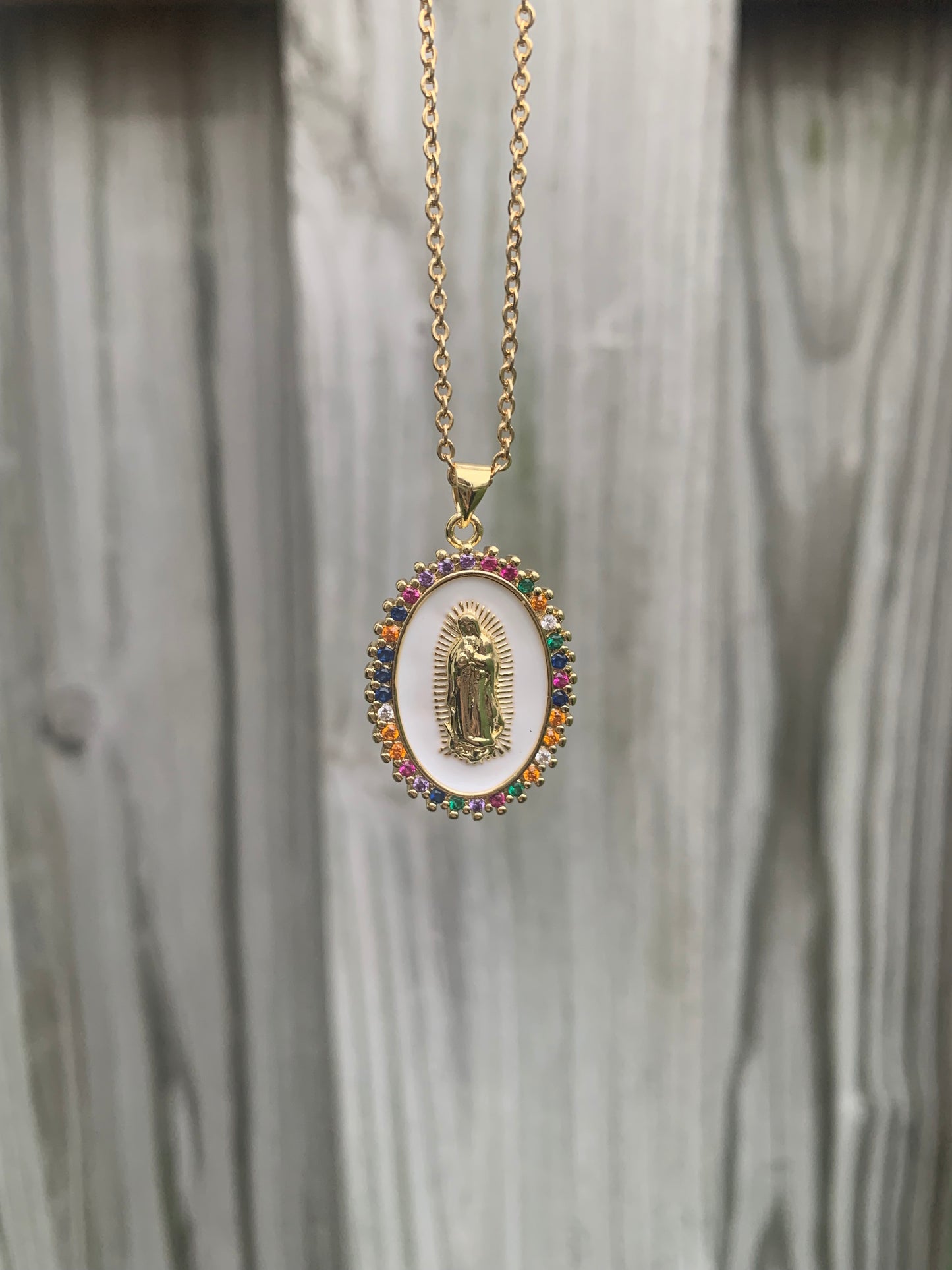 Colorful Virgen Necklace